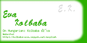 eva kolbaba business card